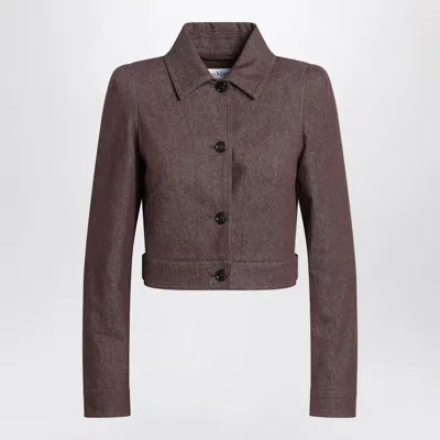 Max Mara Cropped Brown Denim-effect Jacket Women