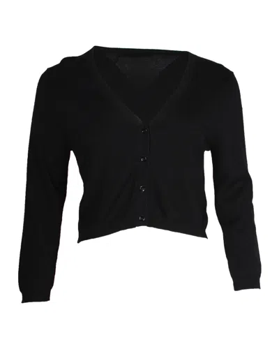 Max Mara Cropped Cardigan In Black Viscose
