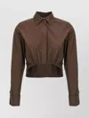 Max Mara Cropped Collared Shirt Elasticated Hem