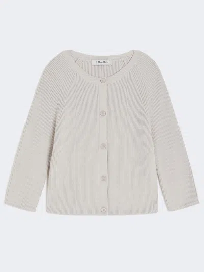 Max Mara Cropped Cotton Cardigan In White