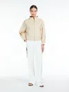 Max Mara Cropped Cotton Logo Blouse In Ivory