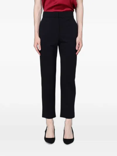 Max Mara High-waisted Cropped Slim Fit Trousers In Black
