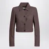 Max Mara Cropped Brown Denim-effect Jacket Women