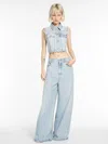 MAX MARA CROPPED DENIM WAISTCOAT