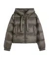 Max Mara Cropped Down Jacket In Water-repellent Technical Fabric In Brown