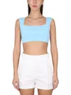 Max Mara Cropped Fit Top In Blue