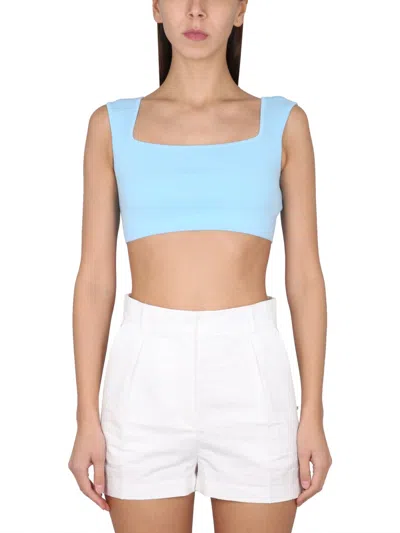 Max Mara Cropped Fit Top In Blue