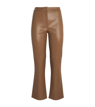 Max Mara Cropped Flared Trousers In Beige