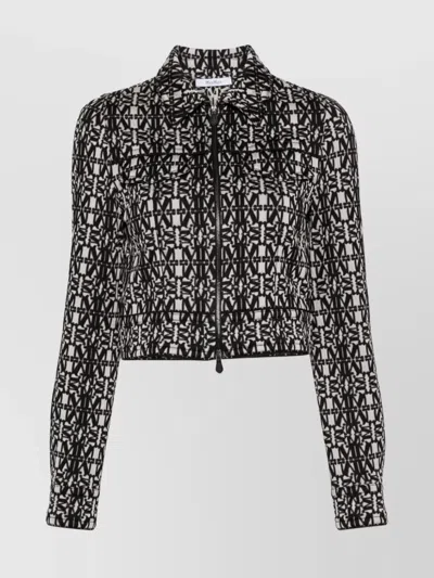 MAX MARA CROPPED GEOMETRIC PATTERN JACKET MONOGRAM