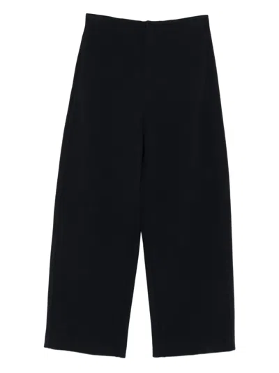 Max Mara Cropped High-waisted Trousers In Black