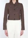 Max Mara Cropped Denim Jacket In Brown