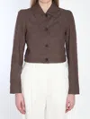 Max Mara Cropped Denim Jacket In Brown