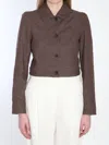 Max Mara Cropped Denim Jacket In Brown
