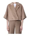 Max Mara Cropped Jacket In Brown