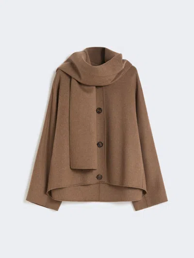 Max Mara Cropped Jacket In Double-sided Wool In Brown
