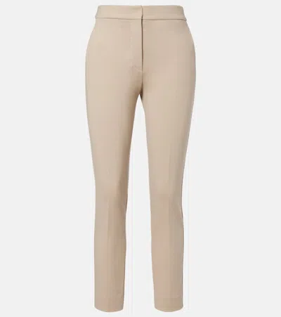 Max Mara Cropped Jersey Slim Pants In Brown