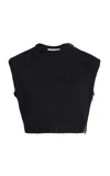 Max Mara Cropped Knit Turtleneck Sweater In Black