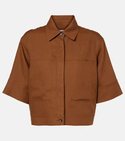 MAX MARA CROPPED LINEN SHIRT