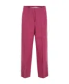 Max Mara Cropped Linen Tailored Trousers In Pink