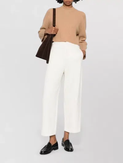Max Mara Arcella Cropped Ribbed-knit Top In Neutral