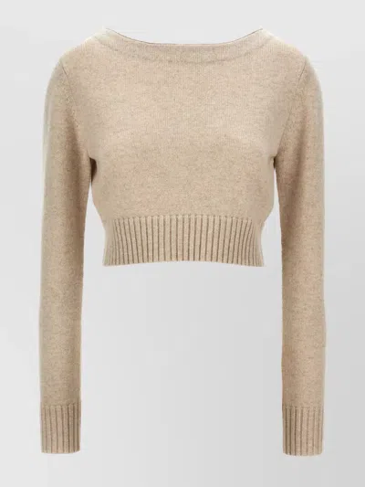 MAX MARA CROPPED SWEATER KNIT LONG SLEEVES