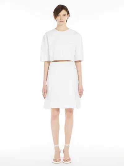 Max Mara Cropped T-shirt In Ivory
