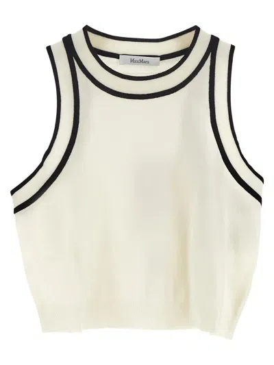Max Mara Cropped Tank Top In Ivory