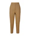 Max Mara Cropped Tapered Wool-blend Trousers In Brown