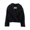 Max Mara "teddy Bear Oggeri" Short Coat In Black