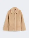Max Mara Cropped Teddy Coat In Alpaca And Wool In Brown