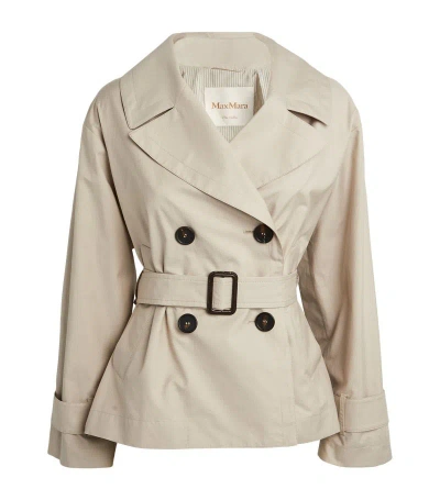 Max Mara Cropped Trench Coat In White