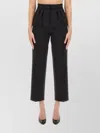 Max Mara Cropped Trousers With Pleated Front Design In Black