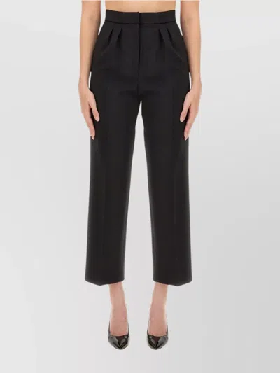 MAX MARA CROPPED TROUSERS WITH PLEATED FRONT DESIGN