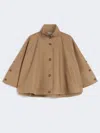 Max Mara Fulcro Single-breasted Cotton Gabardine Cape In Brown