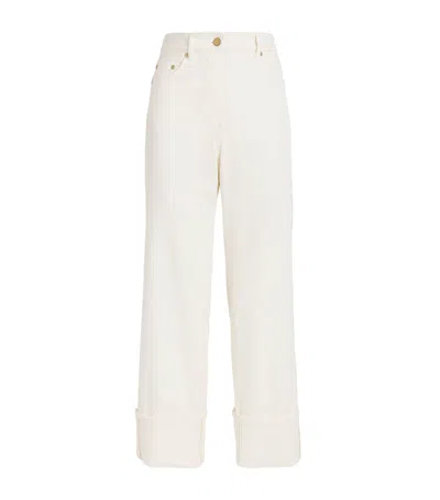 Max Mara Cropped Wide-leg Jeans In White