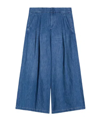 Max Mara Cropped Wide-leg Jeans In Blue
