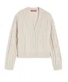 Max Mara Cropped Wool And Cashmere Blend Cardigan In Neutral
