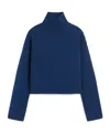 Max Mara Cropped Wool And Cashmere Turtleneck Sweater In Blue
