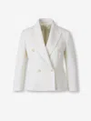 Max Mara Cropped Wool Blazer In White