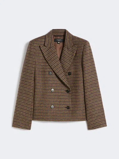 Max Mara Cropped Wool Blend Blazer In Brown