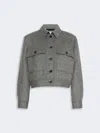 Max Mara Cropped Wool Blend Jacket In Gray