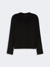 Max Mara Cropped Wool Broadcloth Jacket In Black