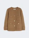 Max Mara Cropped Wool Broadcloth Jacket In Brown
