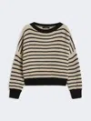 Max Mara Cropped Wool Knit Jumper In Black