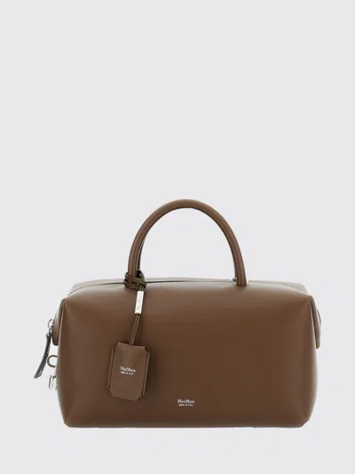 Max Mara Smooth Calf Leather Handbag In Brown