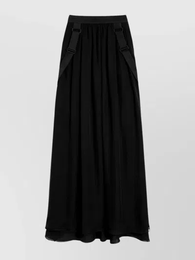 Max Mara Crossed Braces Floor-length Skirt In Burgundy