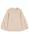 Max Mara Crossover Detail Oversized Wool And Cashmere Sweater Clothing In Neutral