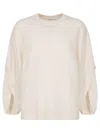 Max Mara Crossover Detail Oversized Wool And Cashmere Sweater Clothing In White