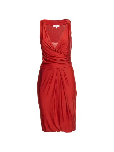 Pre-owned Max Mara Crossover Jersey Mini Dress In Red