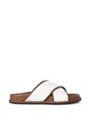 Max Mara Crossover-strap Geometric-pattern Sandals In Brown